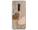 Funda Gel Tpu para Oppo Reno 10x Zoom diseño Corazones Madera Dibujos
