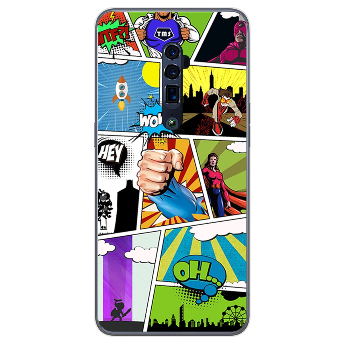 Funda Gel Tpu para Oppo Reno 10x Zoom diseño Comic Dibujos