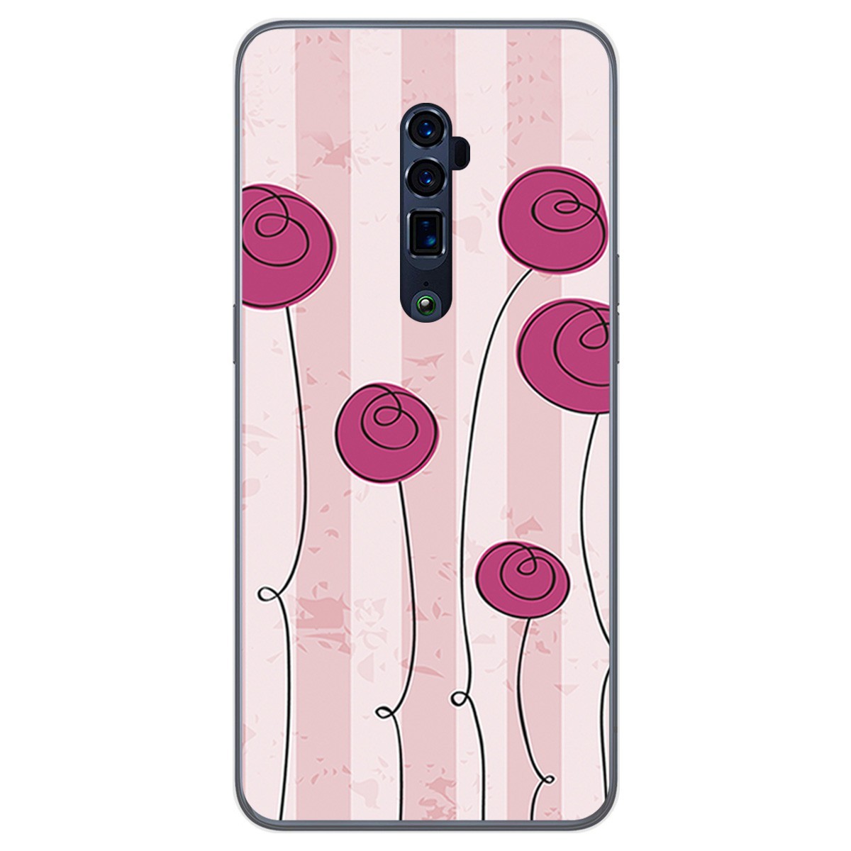 Funda Gel Tpu para Oppo Reno 10x Zoom diseño Flores Vintage Dibujos