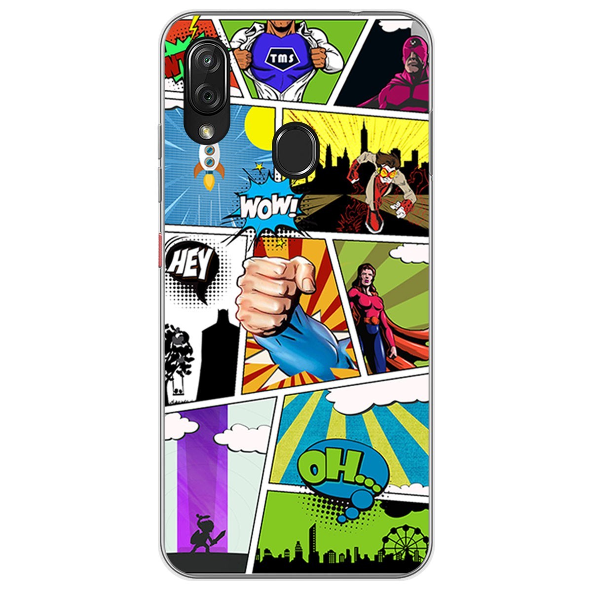 Funda Gel Tpu para Zte Blade V10 vita / Orange Neva Play diseño Comic Dibujos