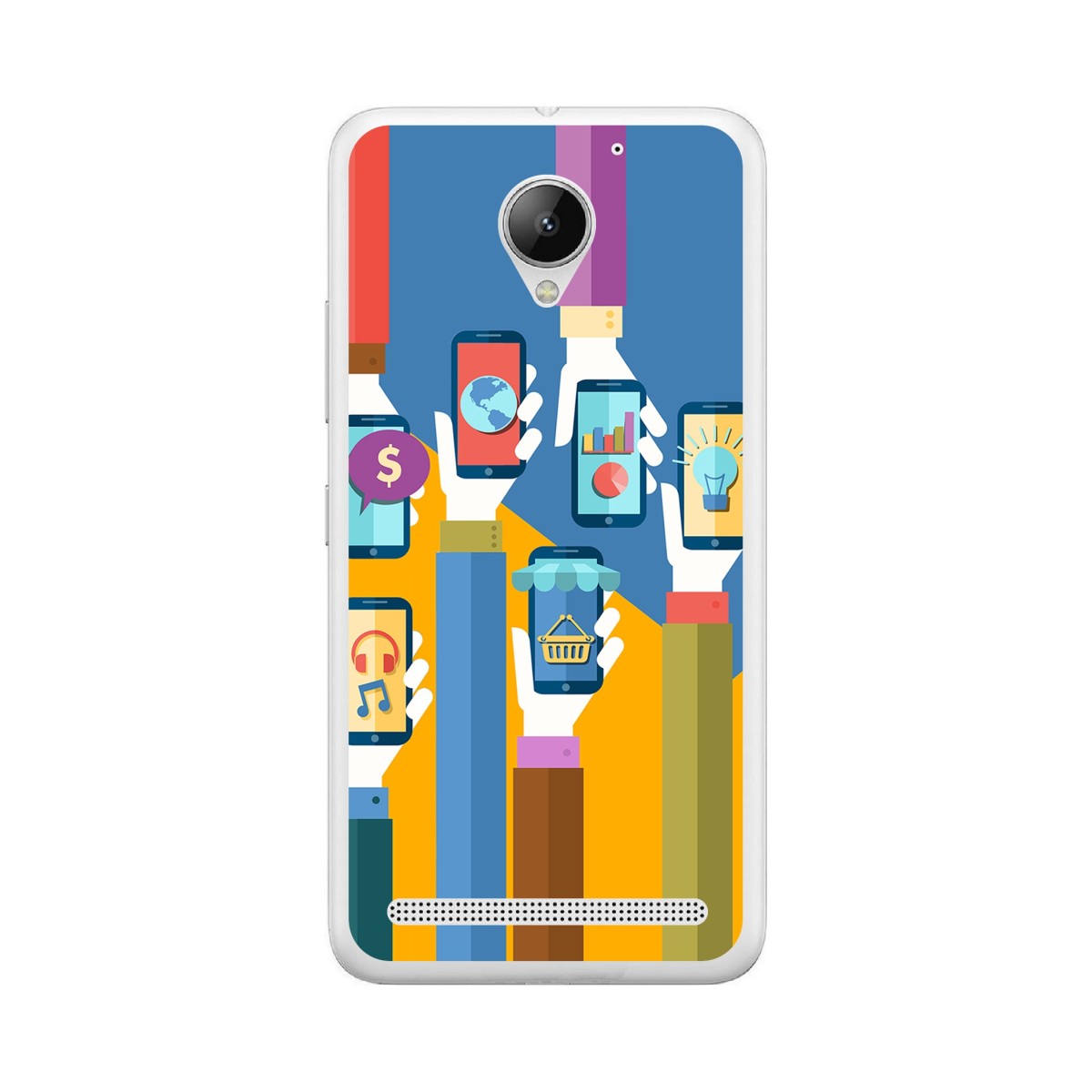Funda Gel Tpu para Lenovo Moto C2 Diseño Apps Dibujos