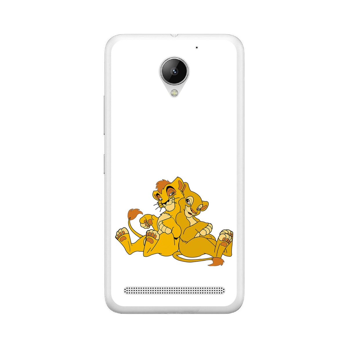 Funda Gel Tpu para Lenovo Moto C2 Diseño Leones Dibujos