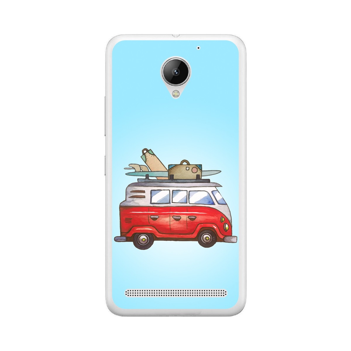 Funda Gel Tpu para Lenovo Moto C2 Diseño Furgoneta Dibujos