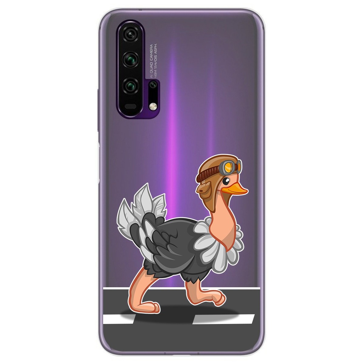 Funda Gel Transparente para Huawei Honor 20 Pro diseño Avestruz Dibujos