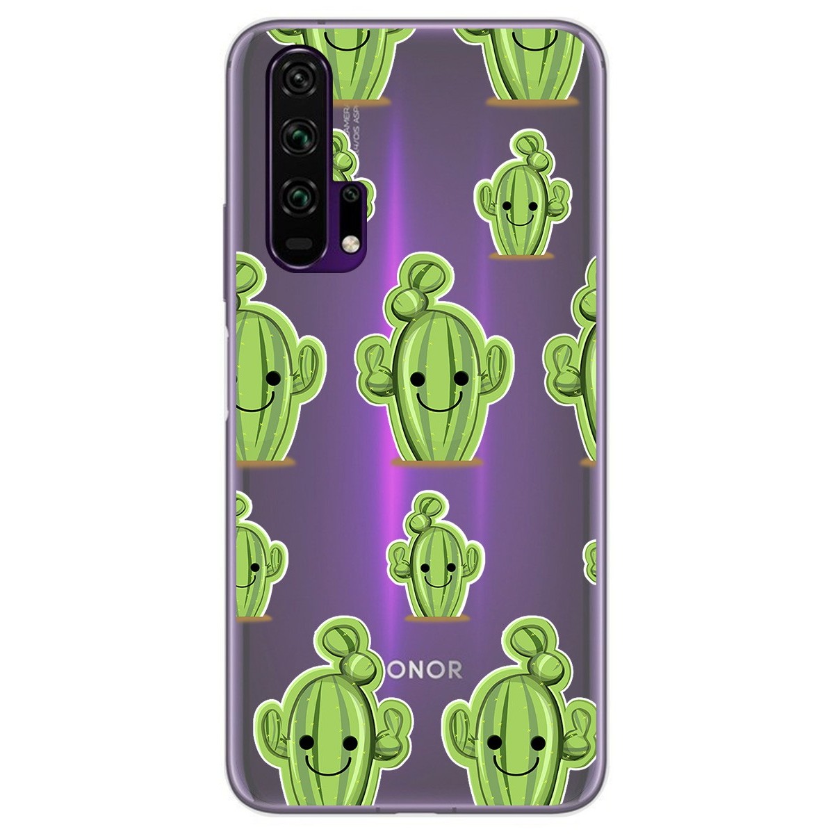 Funda Gel Transparente para Huawei Honor 20 Pro diseño Cactus Dibujos