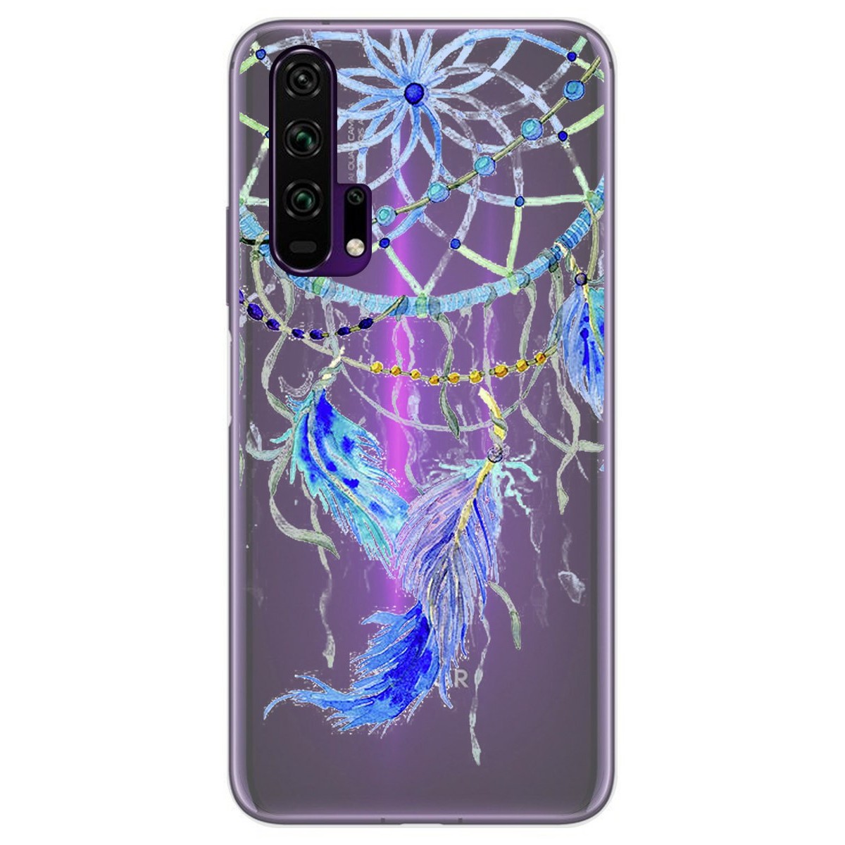 Funda Gel Transparente para Huawei Honor 20 Pro diseño Plumas Dibujos