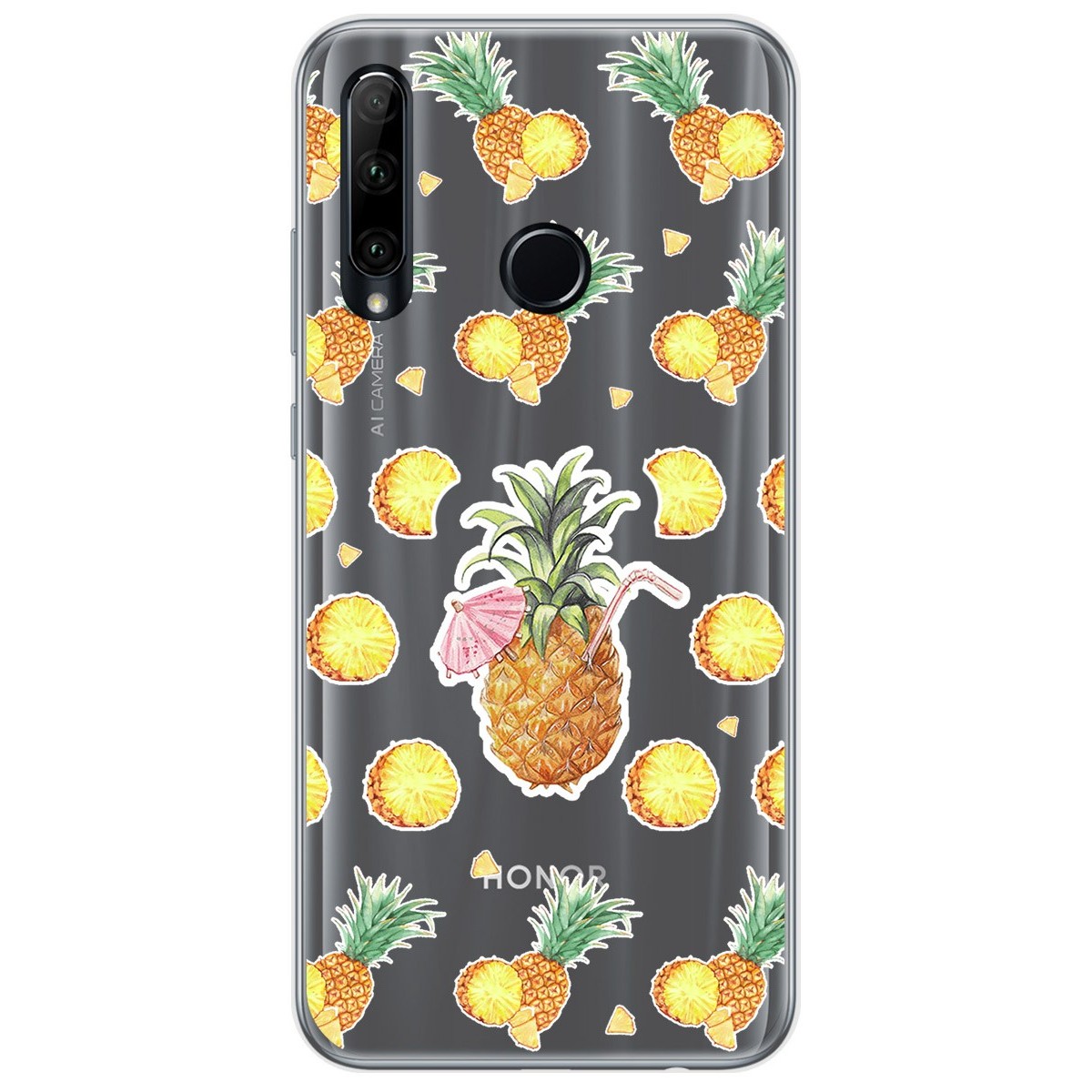 Funda Gel Transparente para Huawei Honor 20 Lite diseño Piña Dibujos