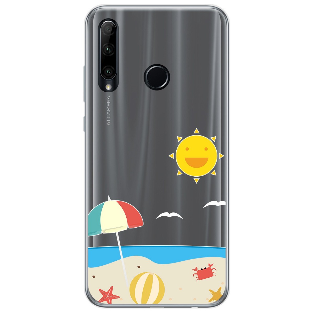 Funda Gel Transparente para Huawei Honor 20 Lite diseño Playa Dibujos