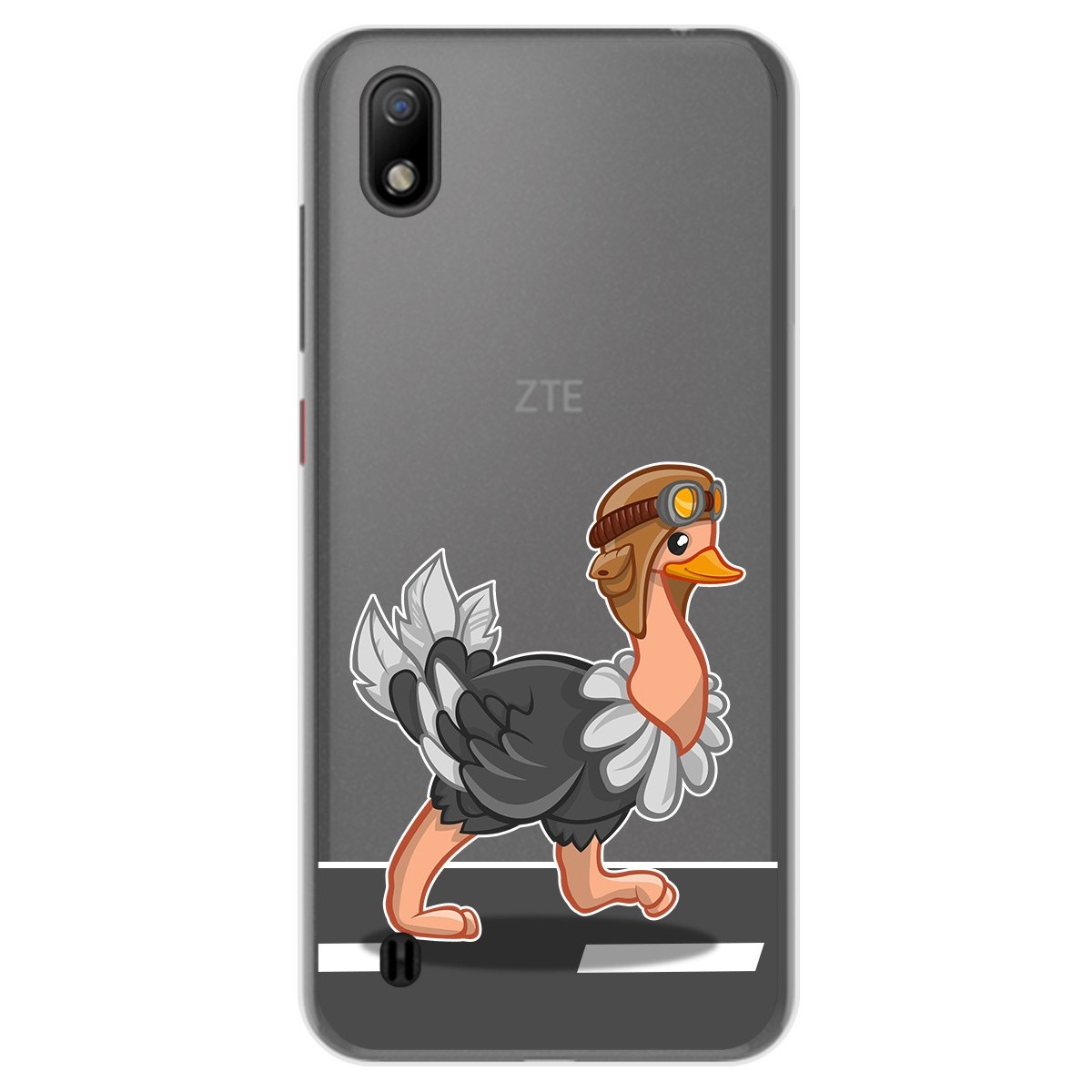 Funda Gel Transparente para ZTE Blade A7 (2019) diseño Avestruz Dibujos