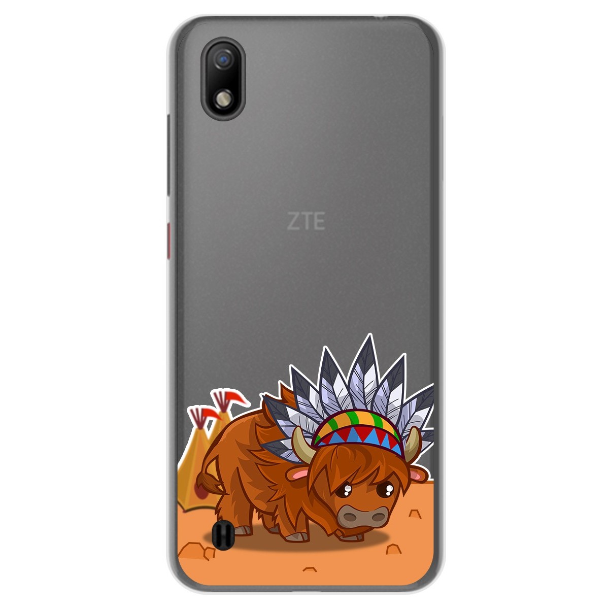 Funda Gel Transparente para ZTE Blade A7 (2019) diseño Bufalo Dibujos