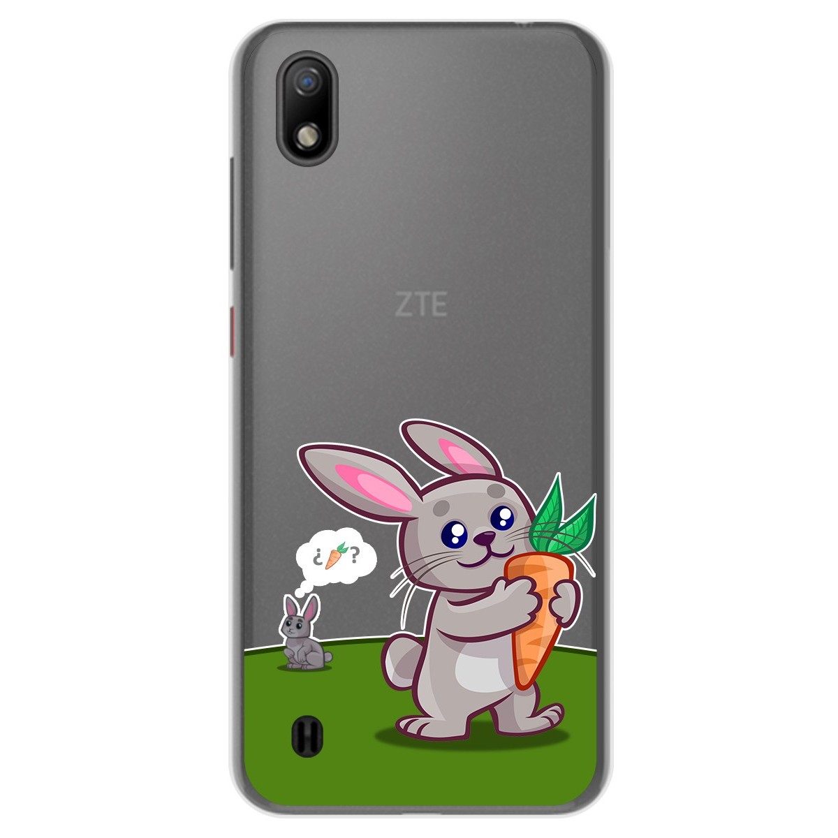 Funda Gel Transparente para ZTE Blade A7 (2019) diseño Conejo Dibujos