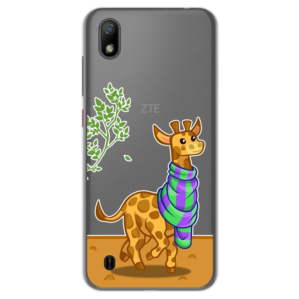 Funda Gel Transparente para ZTE Blade A7 (2019) diseño Jirafa Dibujos