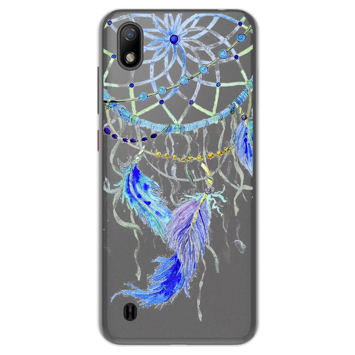 Funda Gel Transparente para ZTE Blade A7 (2019) diseño Plumas Dibujos