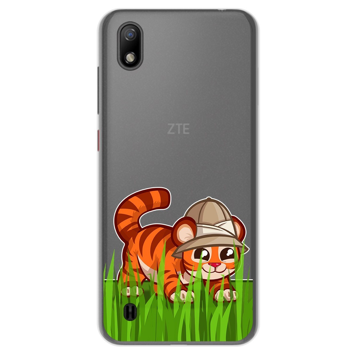 Funda Gel Transparente para ZTE Blade A7 (2019) diseño Tigre Dibujos