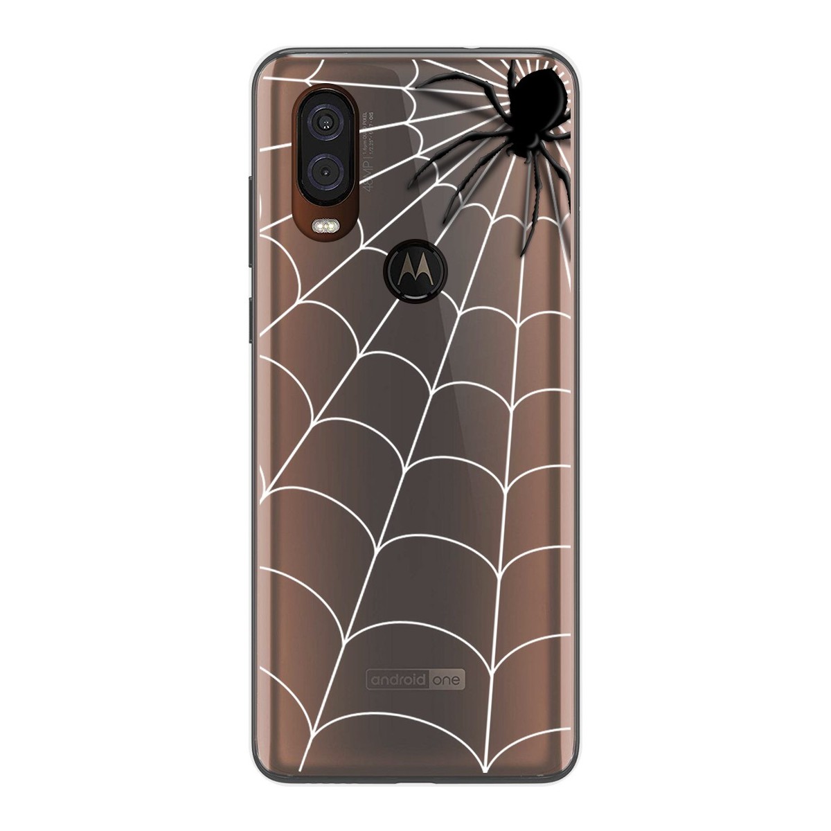 Funda Gel Transparente para Motorola One Vision diseño Araña Dibujos