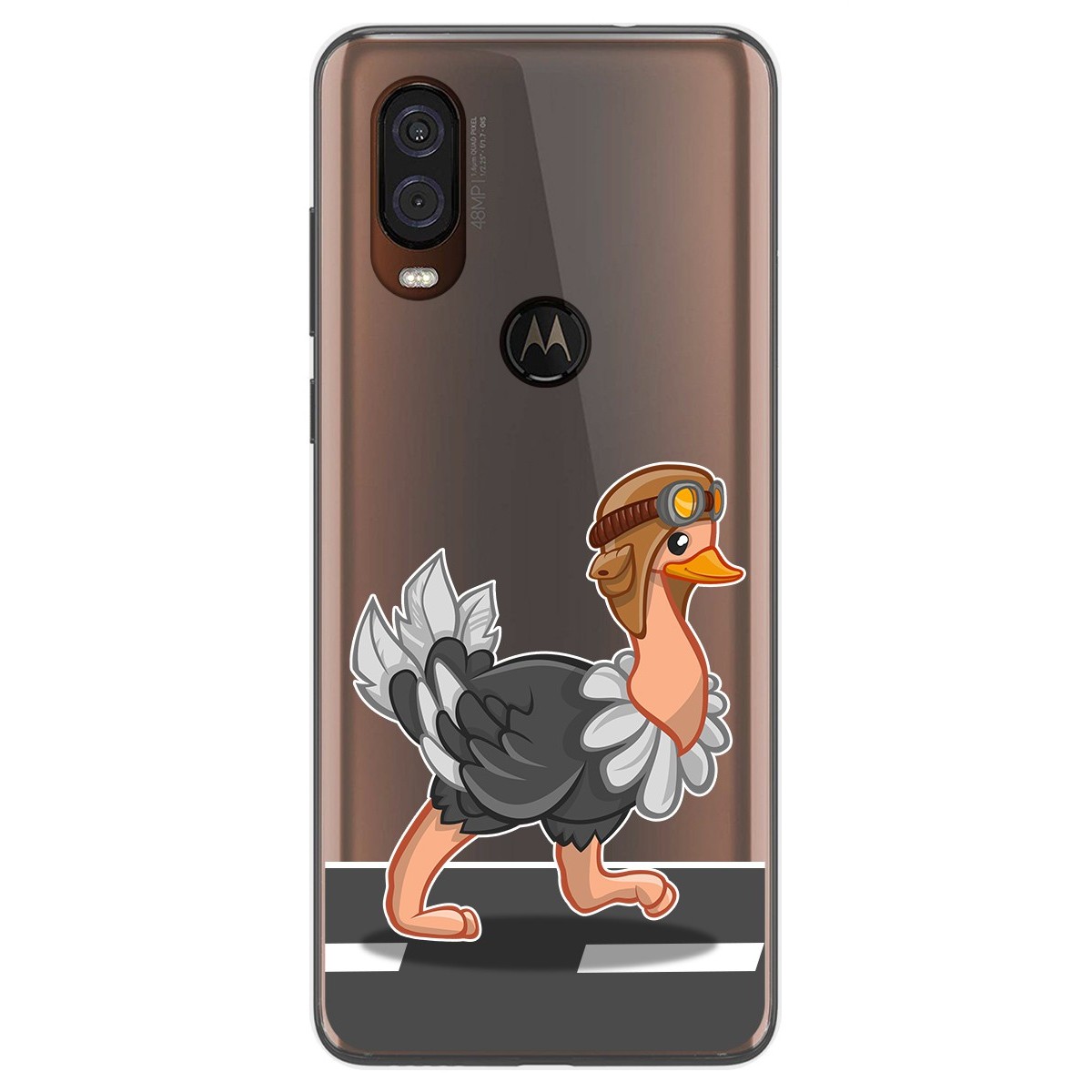 Funda Gel Transparente para Motorola One Vision diseño Avestruz Dibujos