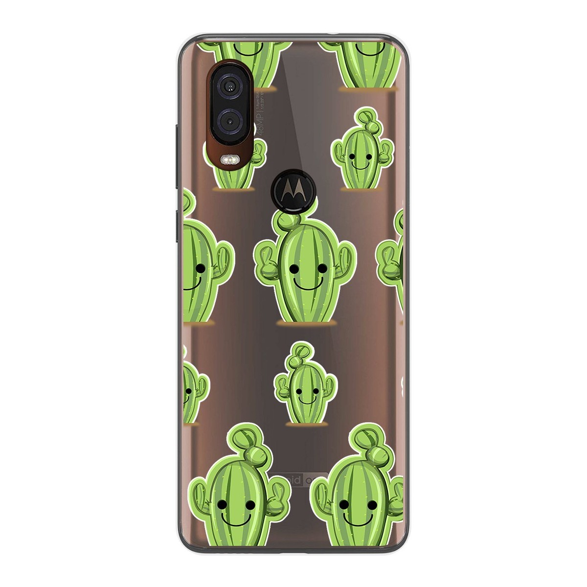 Funda Gel Transparente para Motorola One Vision diseño Cactus Dibujos