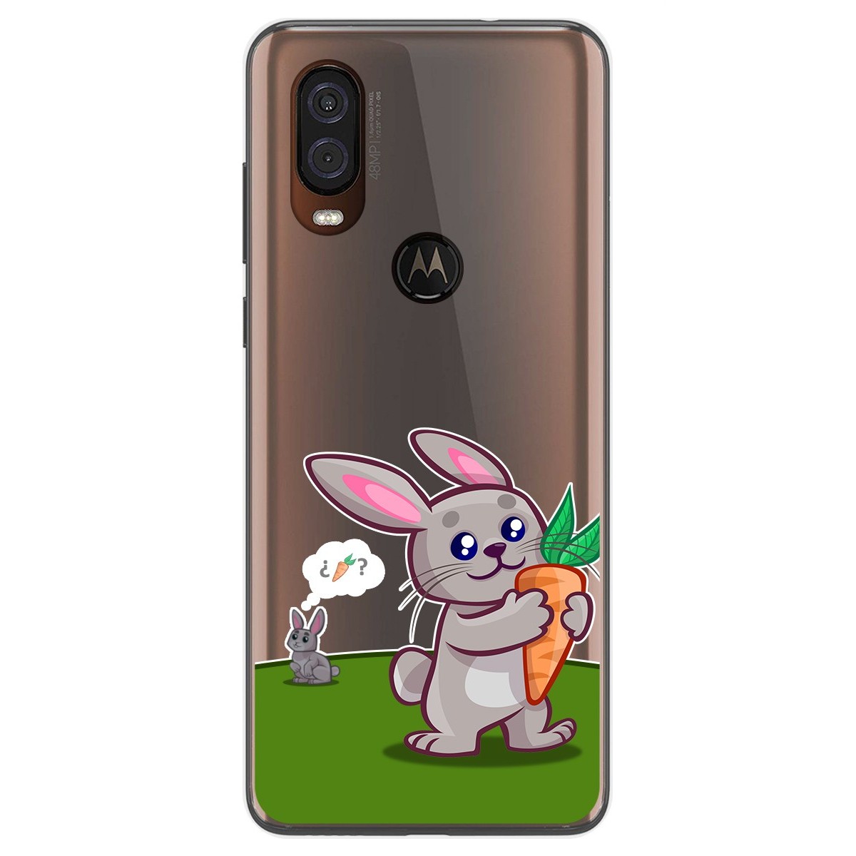 Funda Gel Transparente para Motorola One Vision diseño Conejo Dibujos