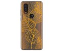 Funda Gel Transparente para Motorola One Vision diseño Hojas Dibujos