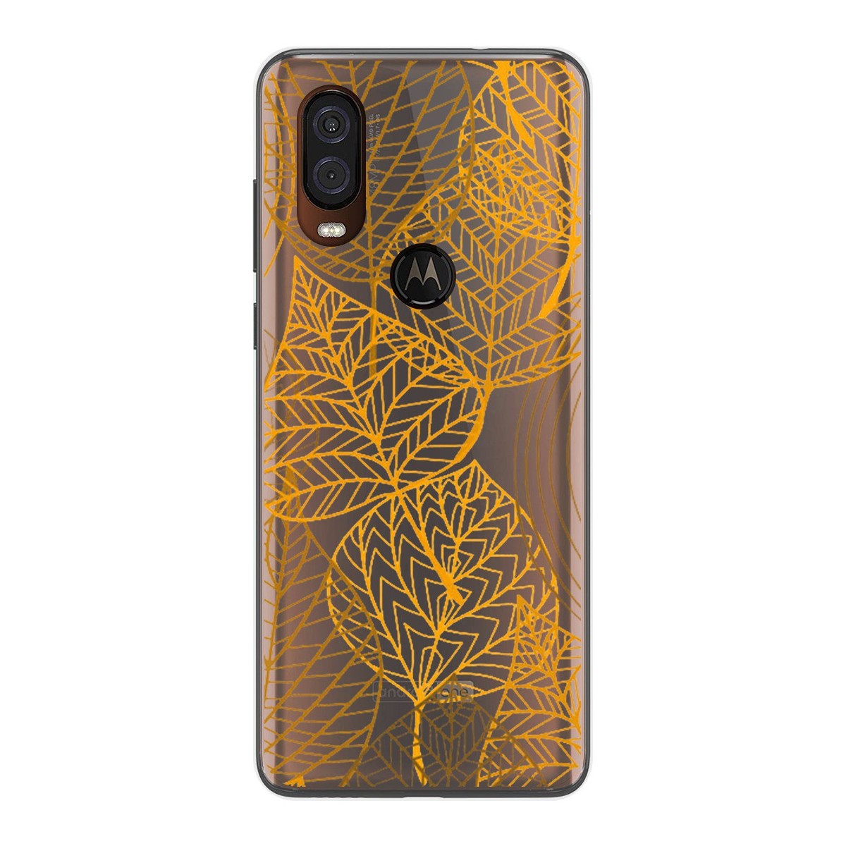 Funda Gel Transparente para Motorola One Vision diseño Hojas Dibujos