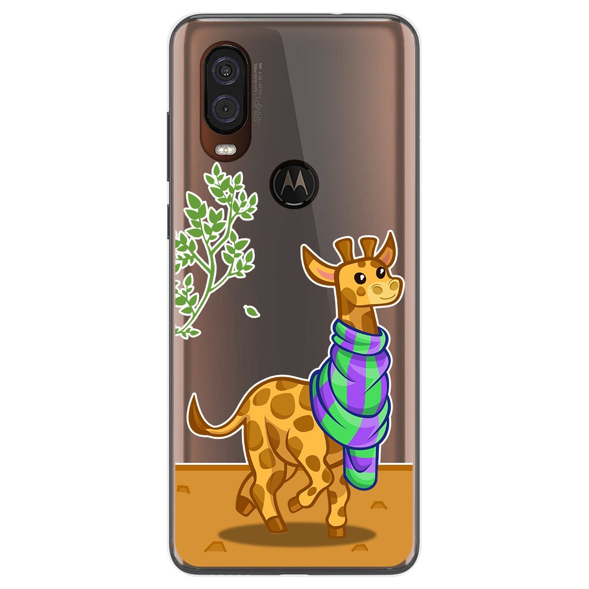 Funda Gel Transparente para Motorola One Vision diseño Jirafa Dibujos