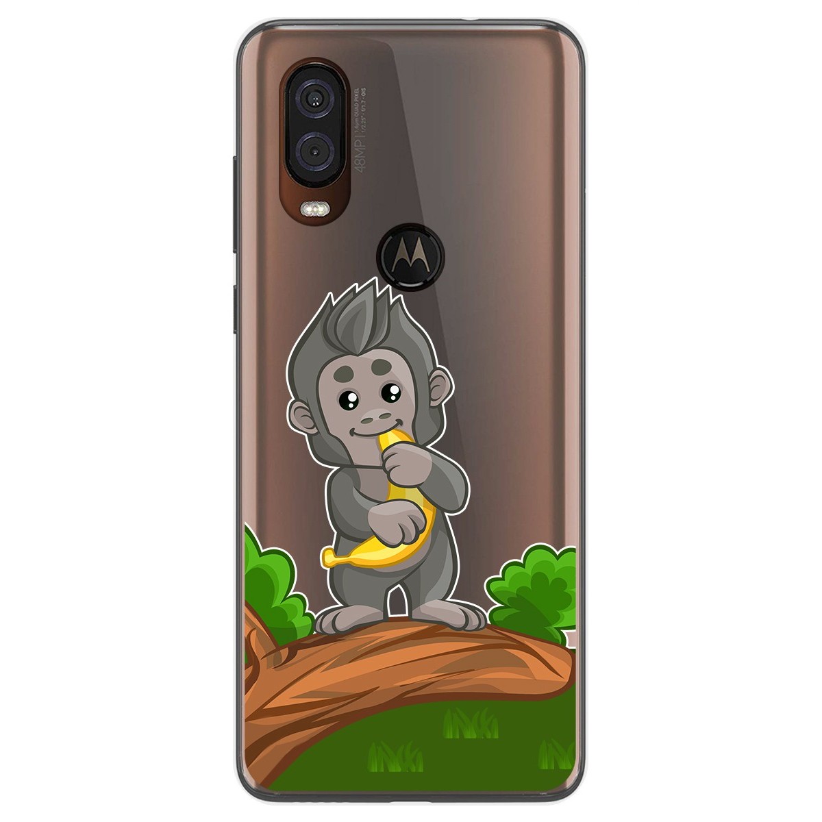 Funda Gel Transparente para Motorola One Vision diseño Mono Dibujos