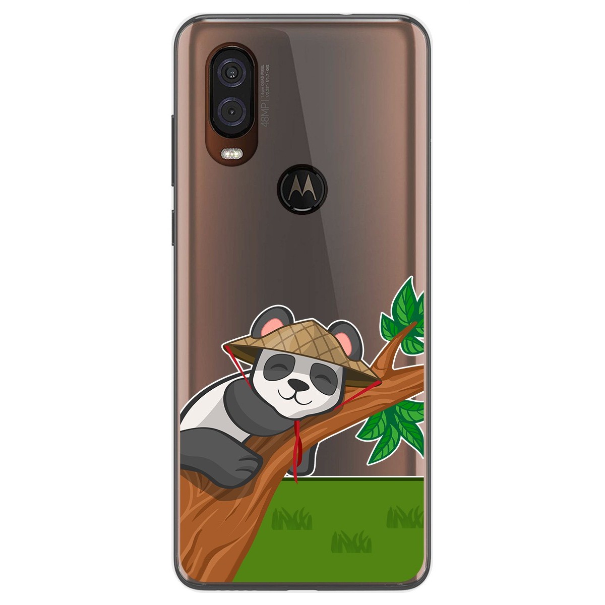 Funda Gel Transparente para Motorola One Vision diseño Panda Dibujos