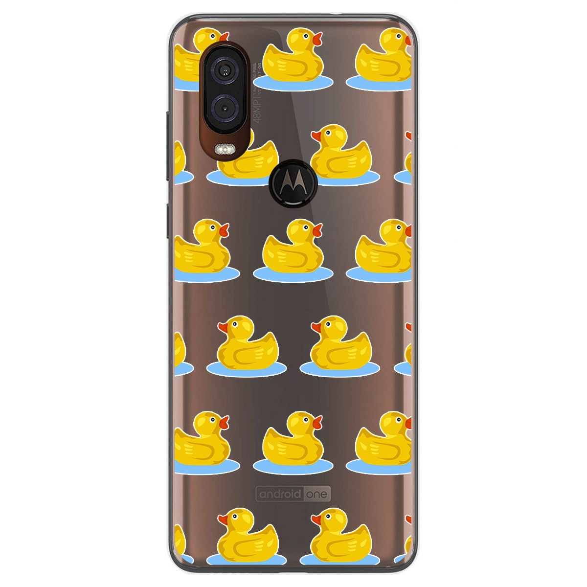 Funda Gel Transparente para Motorola One Vision diseño Pato Dibujos