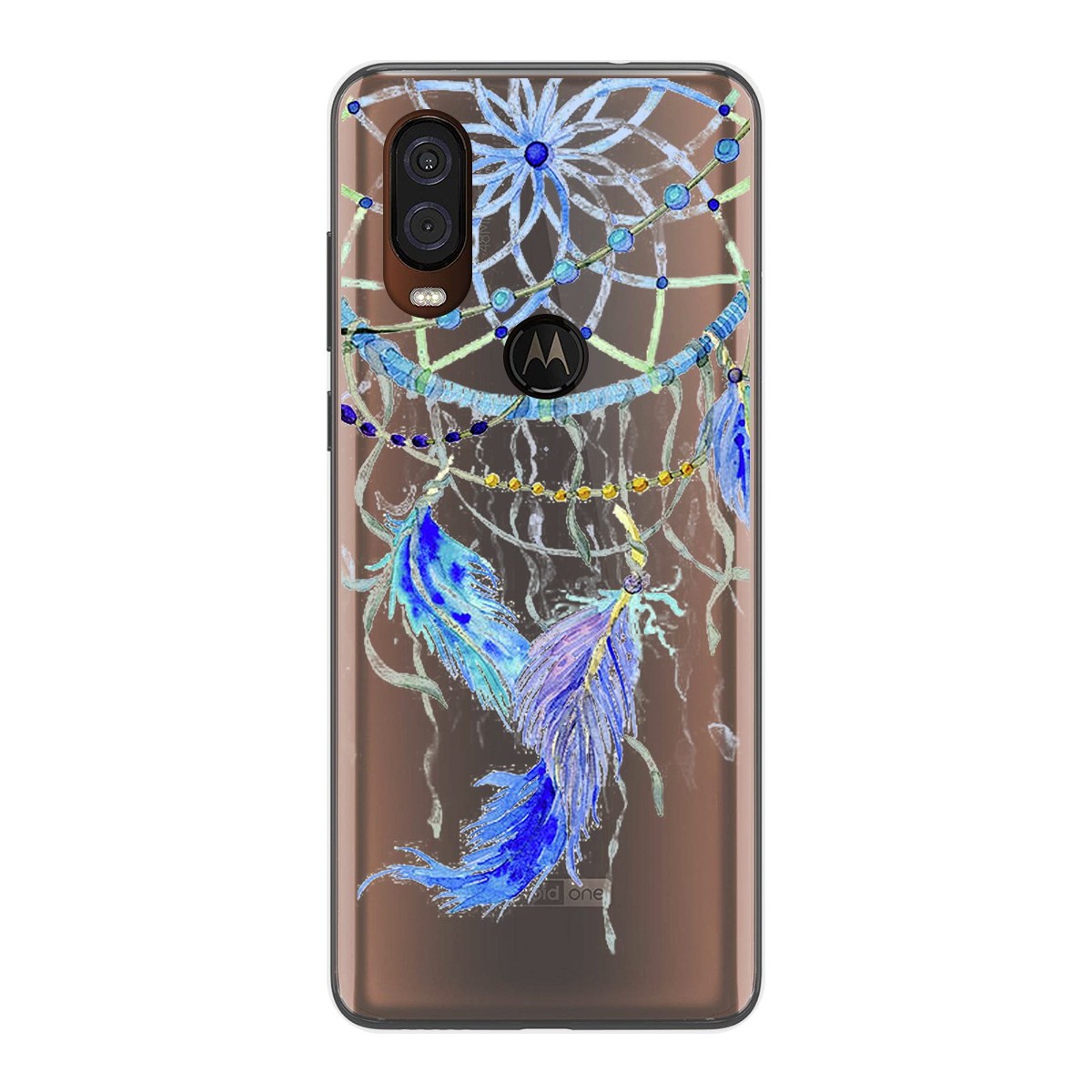 Funda Gel Transparente para Motorola One Vision diseño Plumas Dibujos