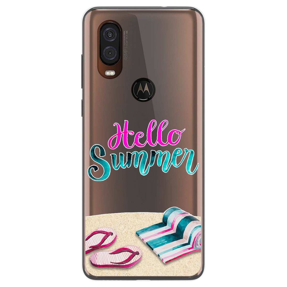 Funda Gel Transparente para Motorola One Vision diseño Summer Dibujos