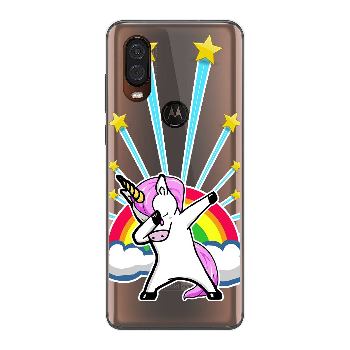 Funda Gel Transparente para Motorola One Vision diseño Unicornio Dibujos
