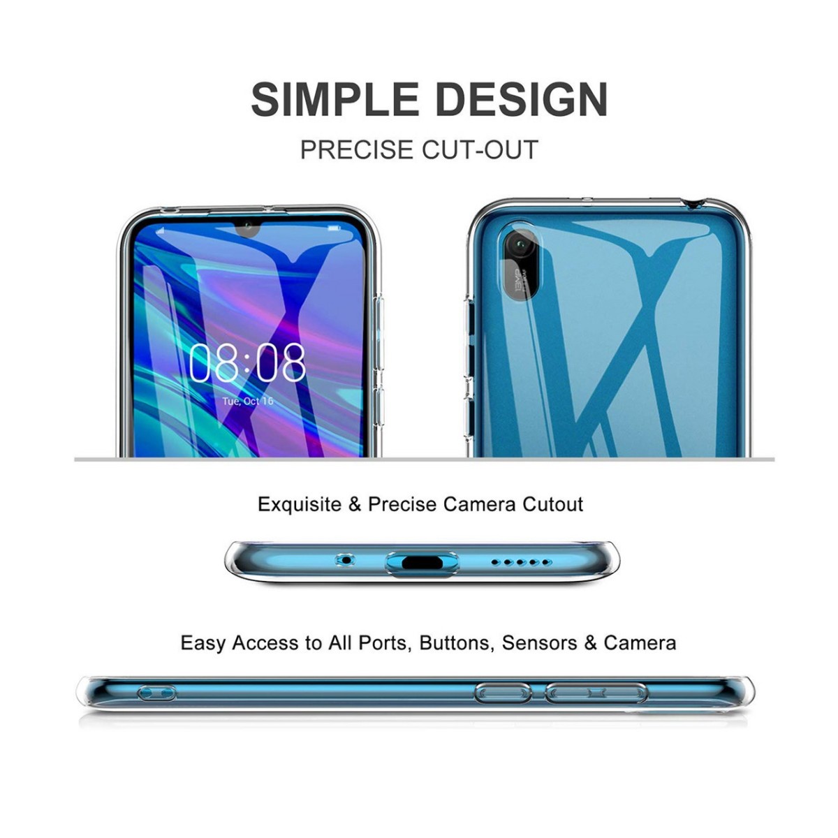 Funda Gel Tpu Fina Ultra-Thin 0,5mm Transparente para Huawei Y5 2019