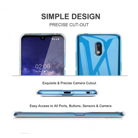Funda Gel Tpu Fina Ultra-Thin 0,5mm Transparente para Nokia 2.2