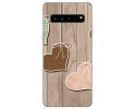 Funda Gel Tpu para Samsung Galaxy S10 5G diseño Corazones Madera Dibujos
