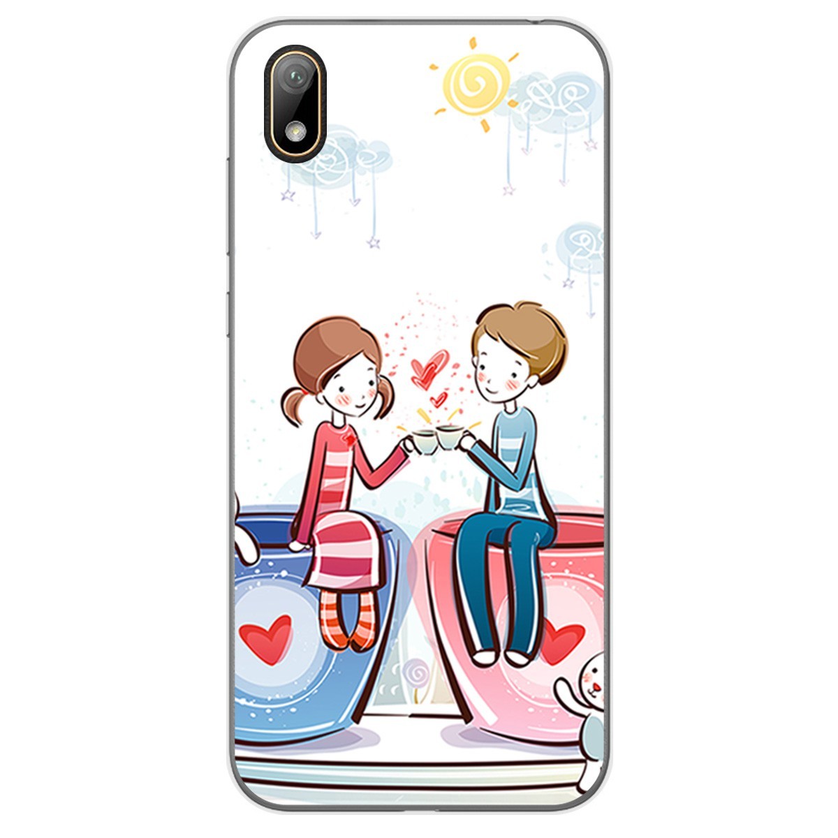 Funda Gel Tpu para Huawei Y5 2019 diseño Café Dibujos