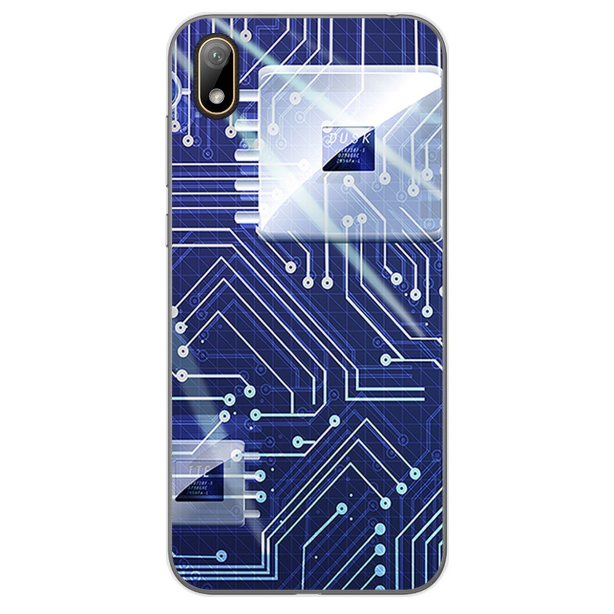 Funda Gel Tpu para Huawei Y5 2019 diseño Circuito Dibujos