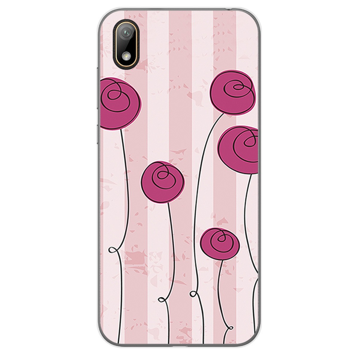 Funda Gel Tpu para Huawei Y5 2019 diseño Flores Vintage Dibujos