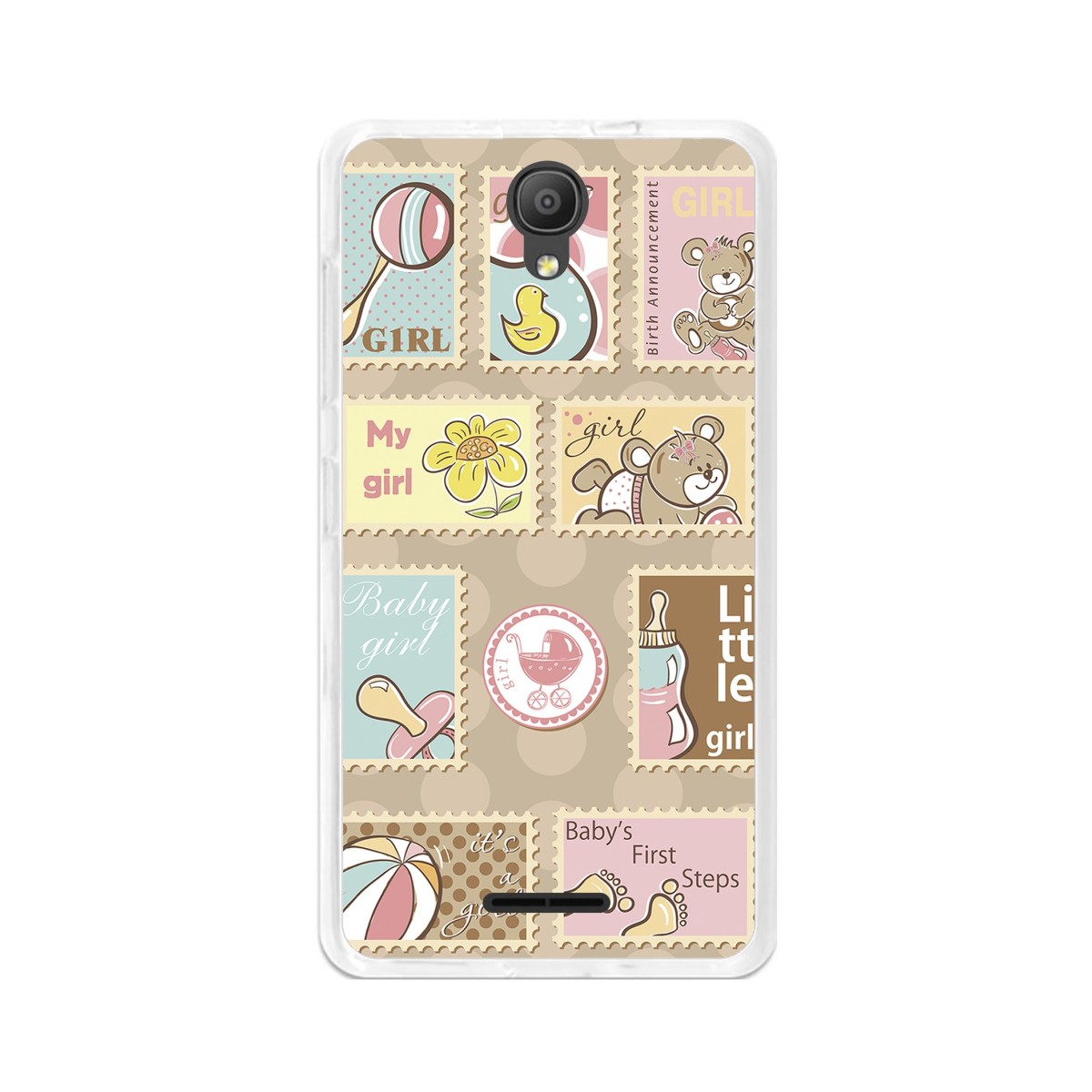 Funda Gel Tpu para Alcatel Pixi 4 (5") 3G Diseño Sellos Dibujos
