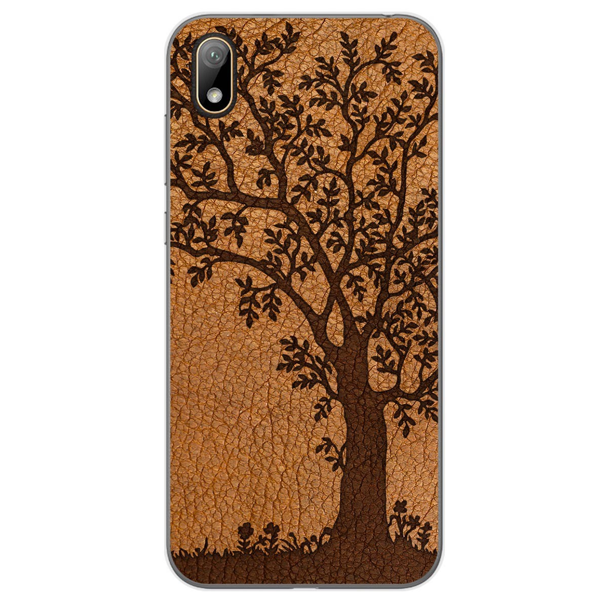 Funda Gel Tpu para Huawei Y5 2019 diseño Cuero 03 Dibujos