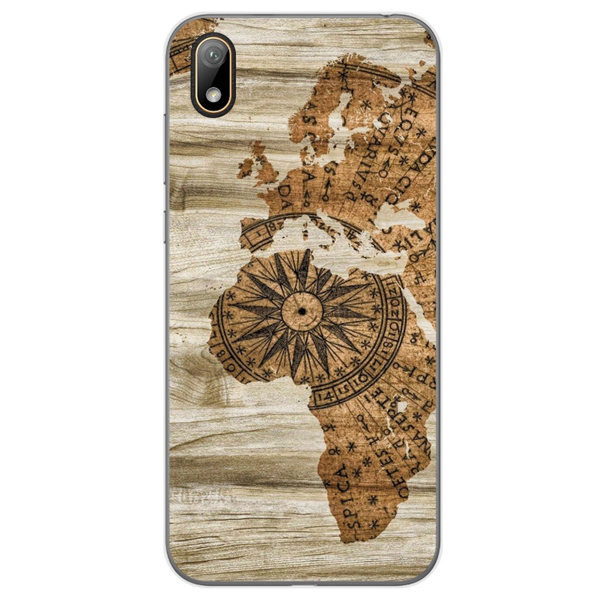 Funda Gel Tpu para Huawei Y5 2019 diseño Madera 07 Dibujos