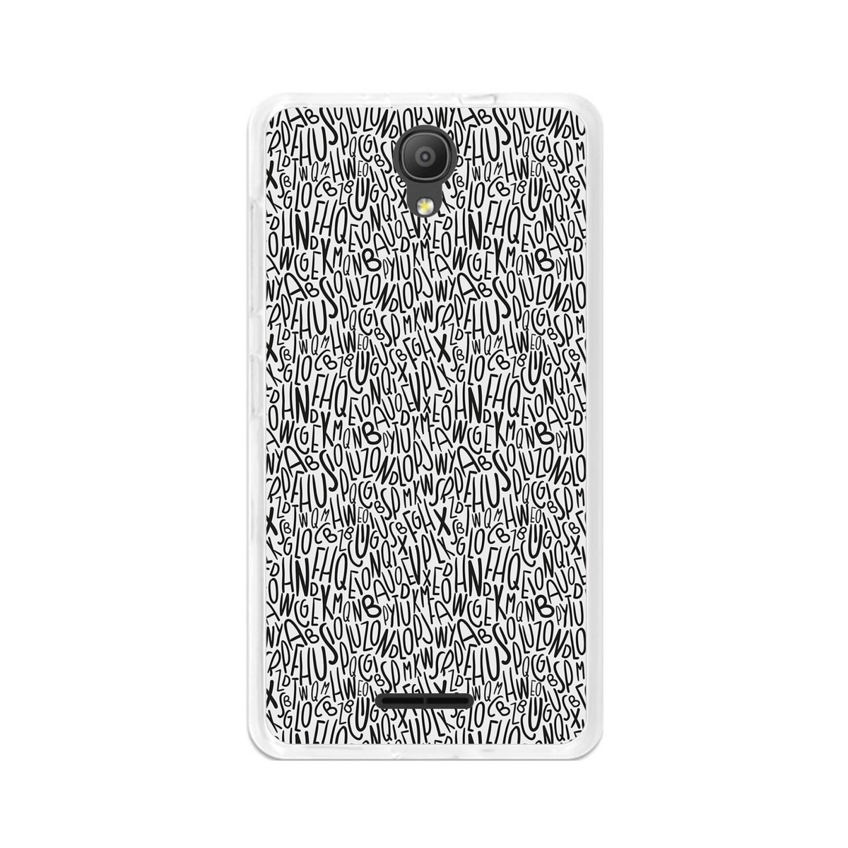 Funda Gel Tpu para Alcatel Pixi 4 (5") 3G Diseño Letras Dibujos