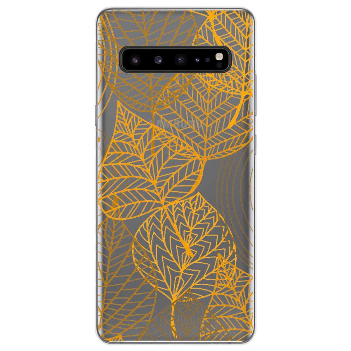 Funda Gel Transparente para Samsung Galaxy S10 5G diseño Hojas Dibujos
