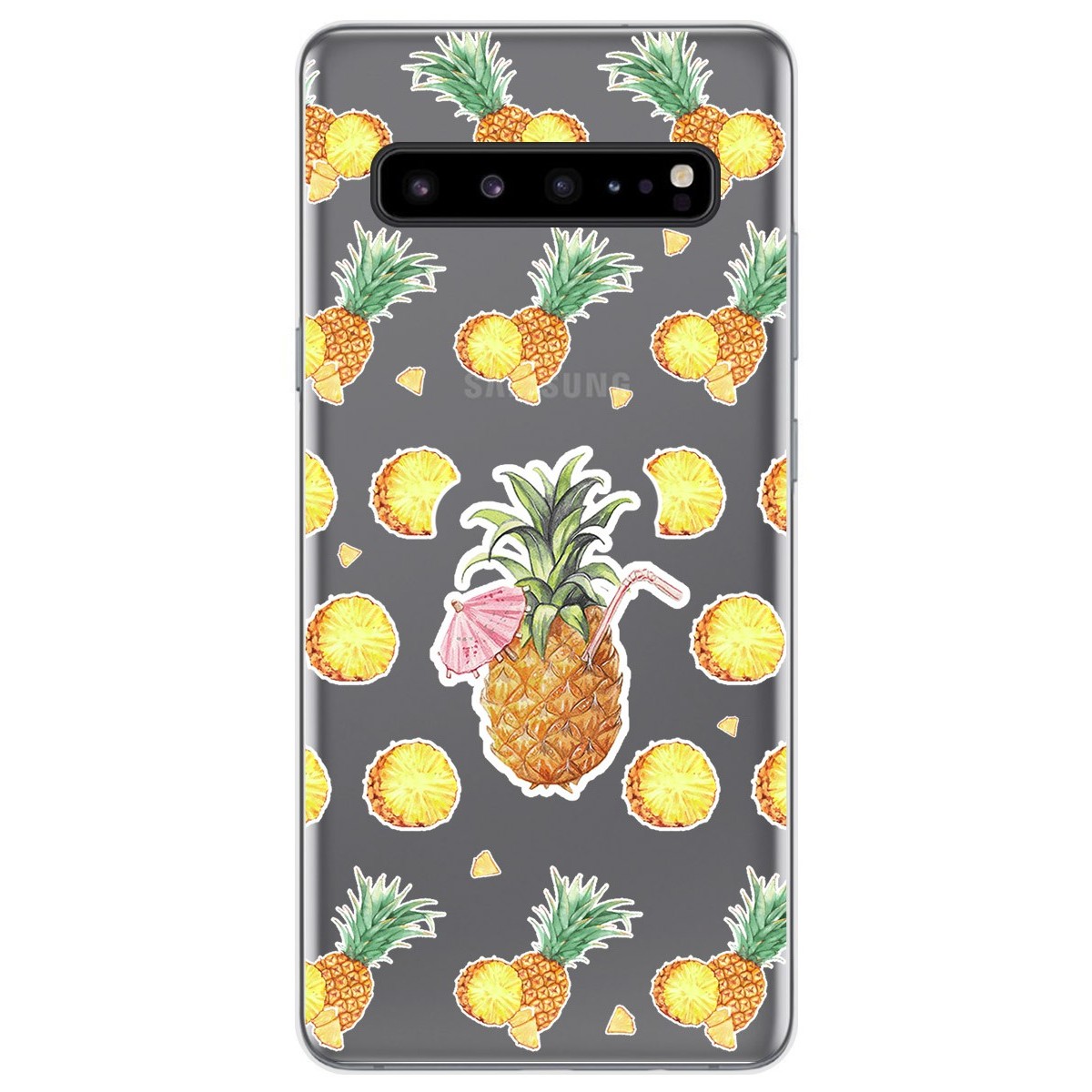 Funda Gel Transparente para Samsung Galaxy S10 5G diseño Piña Dibujos