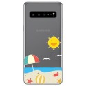 Funda Gel Transparente para Samsung Galaxy S10 5G diseño Playa Dibujos