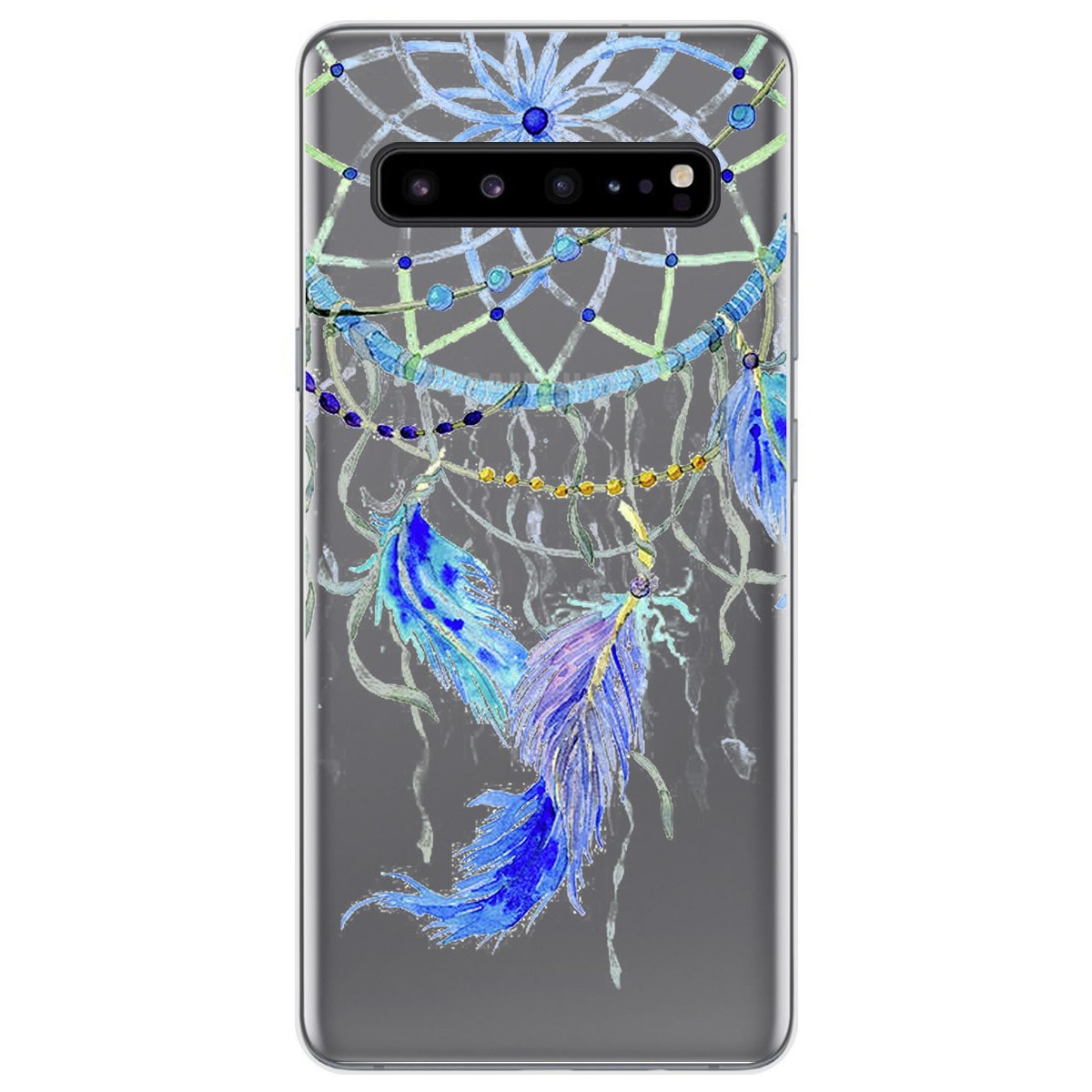 Funda Gel Transparente para Samsung Galaxy S10 5G diseño Plumas Dibujos