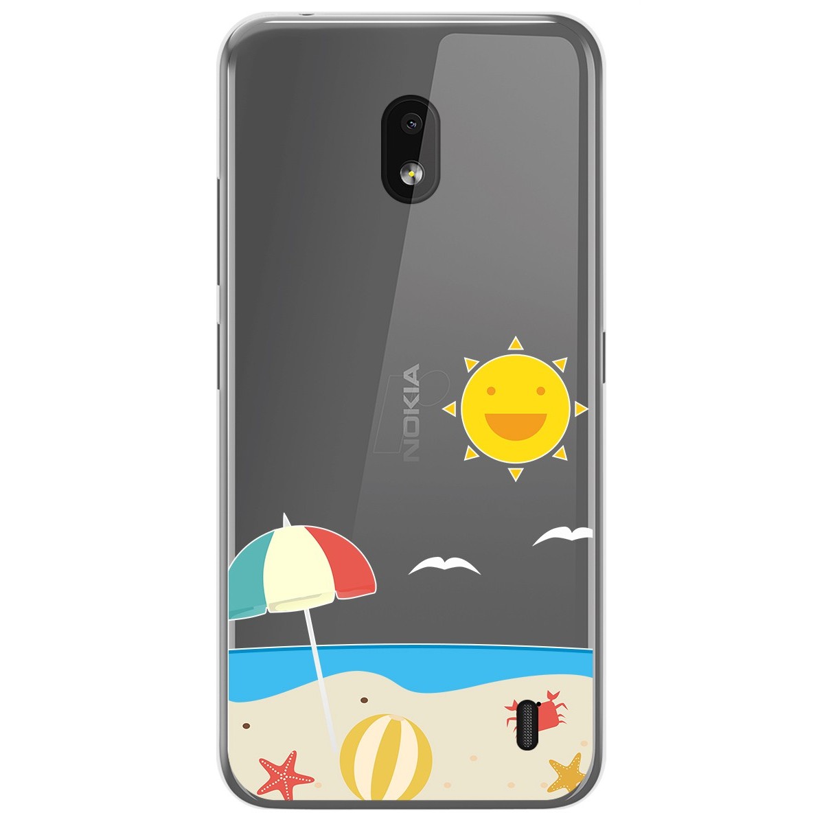 Funda Gel Transparente para Nokia 2.2 diseño Playa Dibujos