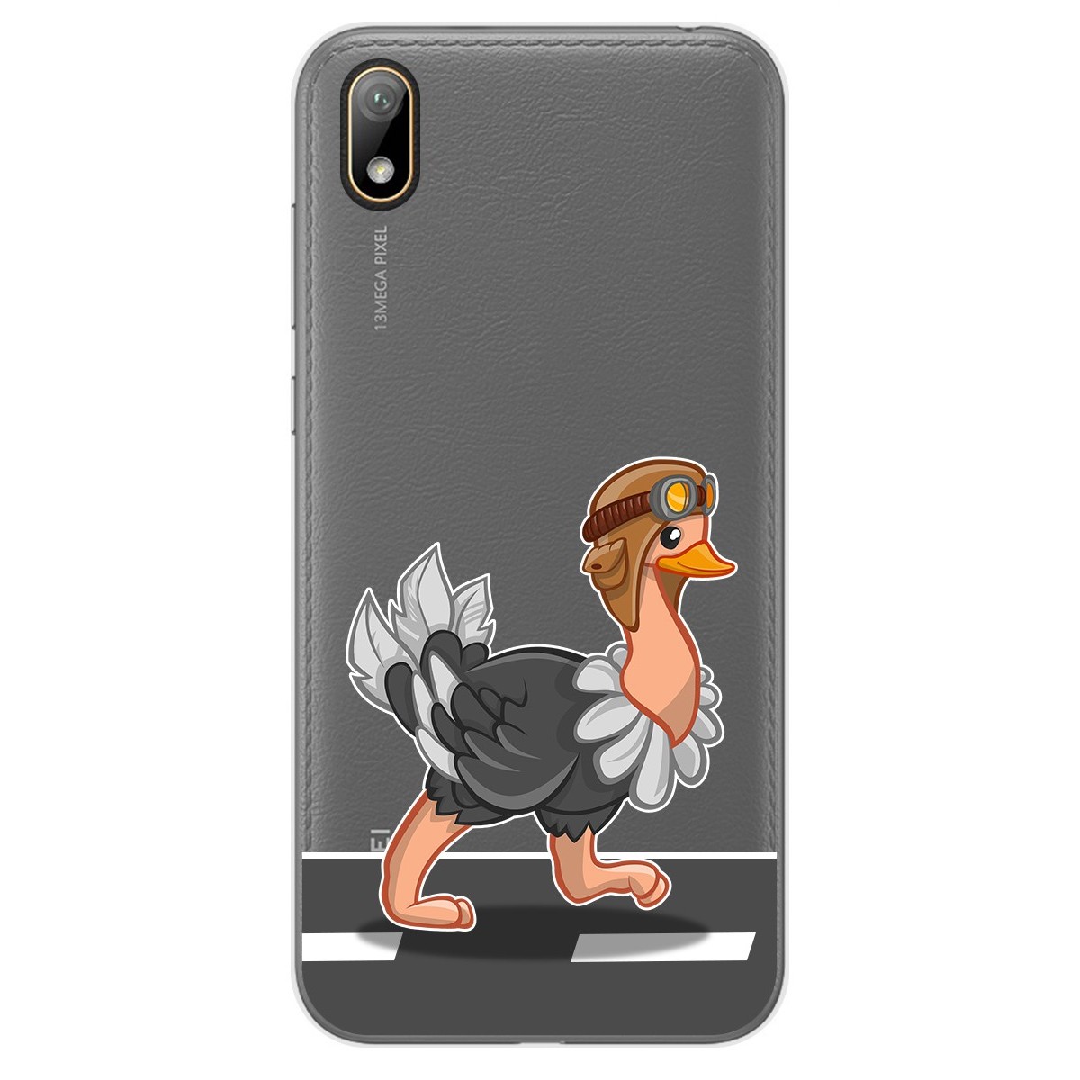 Funda Gel Transparente para Huawei Y5 2019 diseño Avestruz Dibujos