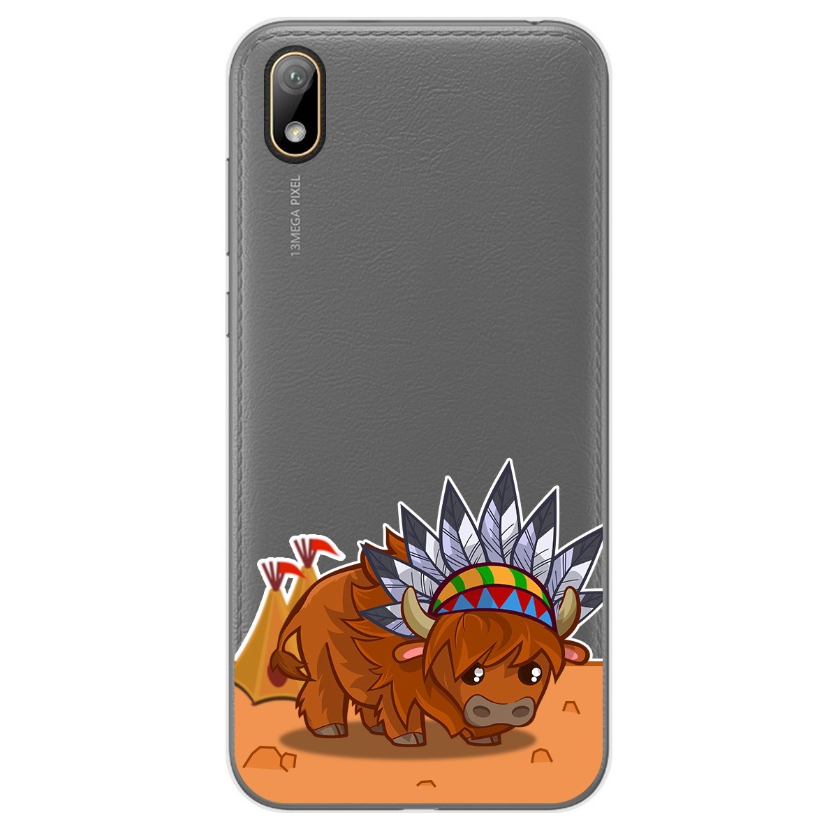 Funda Gel Transparente para Huawei Y5 2019 diseño Bufalo Dibujos