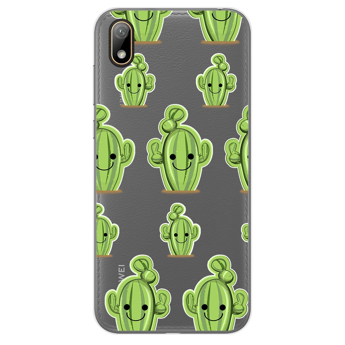 Funda Gel Transparente para Huawei Y5 2019 diseño Cactus Dibujos