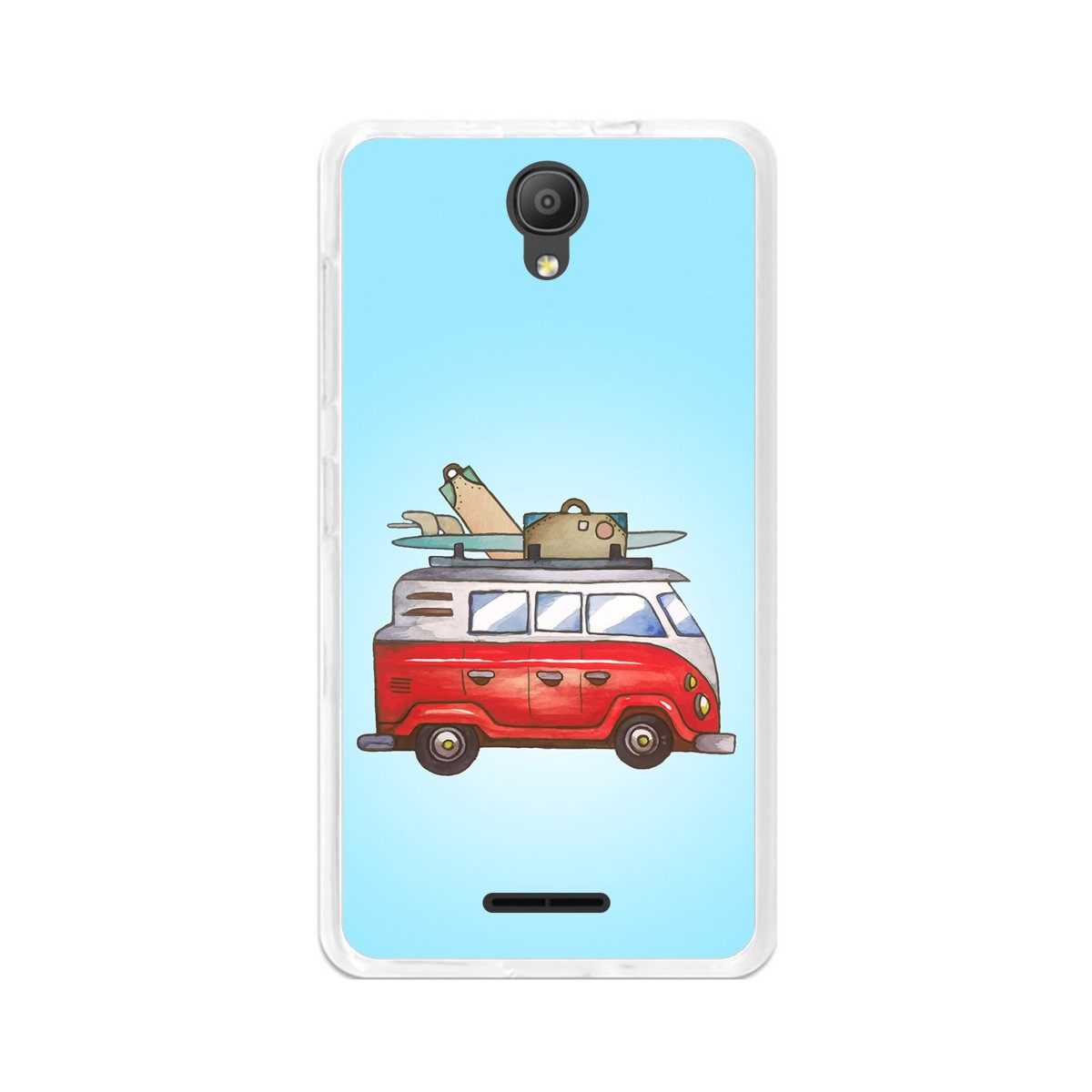 Funda Gel Tpu para Alcatel Pixi 4 (5") 3G Diseño Furgoneta Dibujos